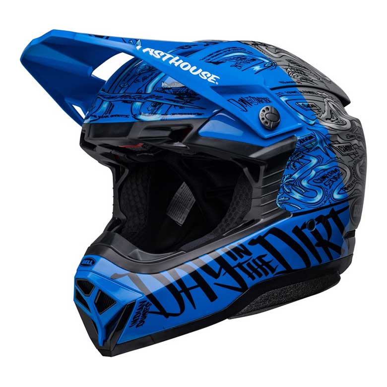 BELL Moto-10 Spherical Helm Fasthouse DID - Matt glänzend Blau/Grau 1