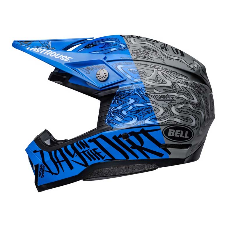 BELL Moto-10 Spherical Helm Fasthouse DID - Matt glänzend Blau/Grau 5