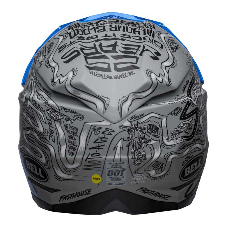 BELL Moto-10 Spherical Helm Fasthouse DID - Matt glänzend Blau/Grau 7