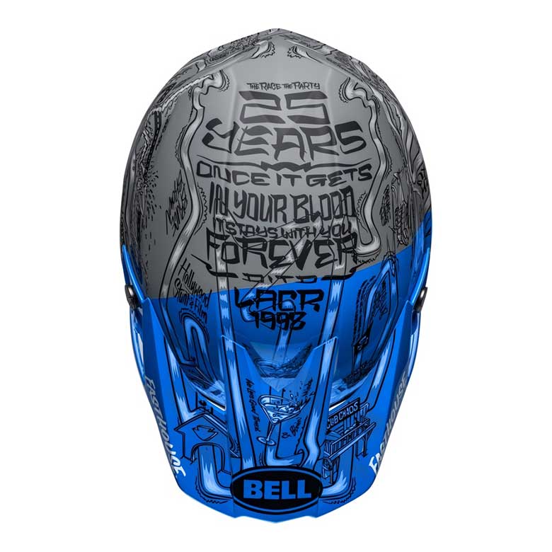 BELL Moto-10 Spherical Helm Fasthouse DID - Matt glänzend Blau/Grau 8