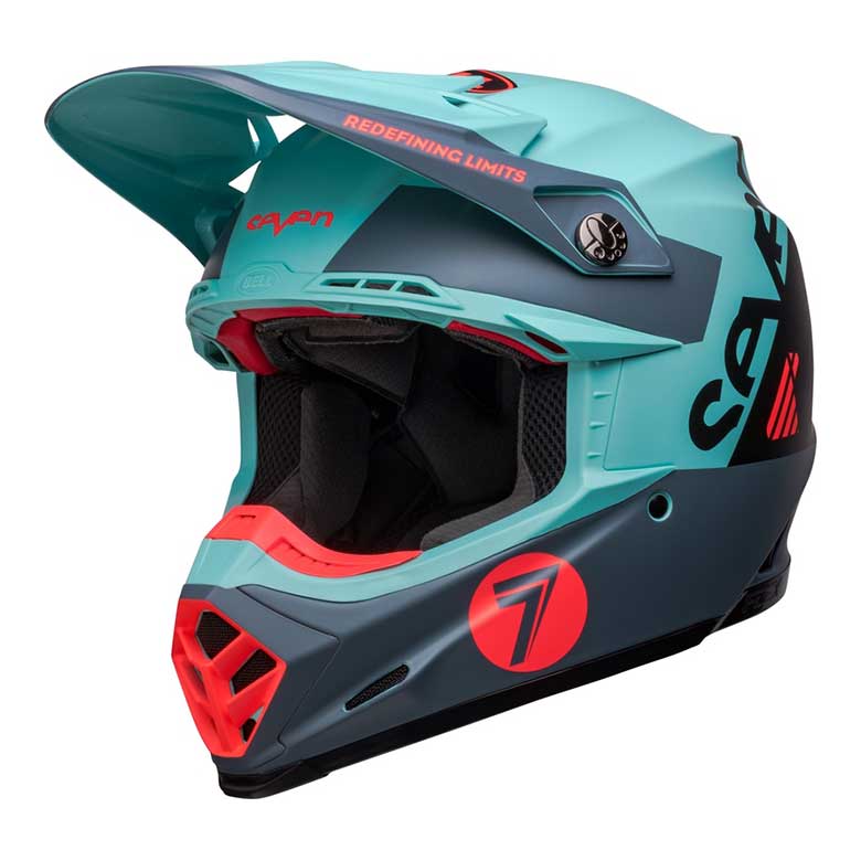 BELL Moto-9s Flex Seven Vanguard Helm - Mattes Aqua/Schwarz 1