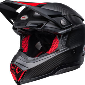 BELL Moto-10 Spherical Helm - Satin/Gloss Black/Red