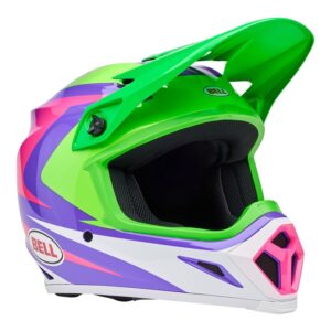 BELL MX-9 Mips Helm - Jackal Gloss Hi-Viz Green Purple